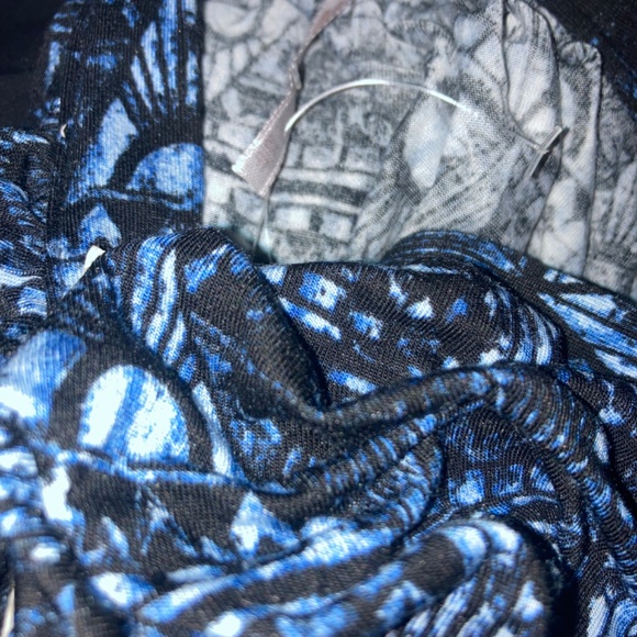 Free People Bohemian Blues One Shoulder Top Blue XS - Picture 4 of 4